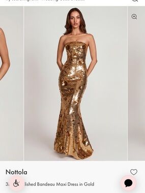 Oh Polly Gold Sequin Bandeau Maxi Dress